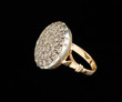 Golden ring with diamonds