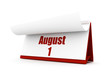 calendar, August day one