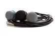 Assorted microphones on white