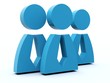 Group of people icon from blue and red series Group of people icon from blue and red series