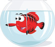 Illustration of a fish in a glass aquarium Illustration of a fish in a glass aquarium