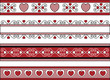 Vector of Four Valentine Borders With Gingham Trims