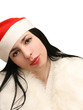 Isolated smiling young christmas woman Isolated smiling young christmas woman