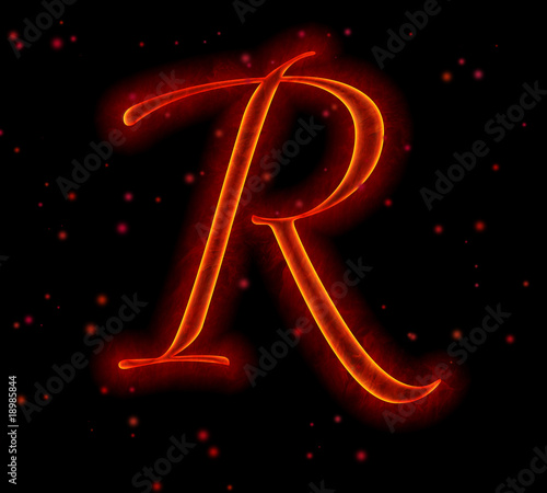 letter m fire. Fire font. Letter R from