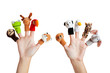 Hand with animal puppets