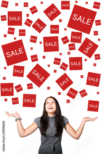 Woman looking forward to sales Woman looking forward to sales