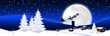 landscape in moonlight - panorama
