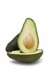 Aguacate abierto a la mitad. Aguacate abierto a la mitad.