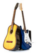 acoustic and electric guitars