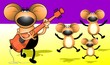 Illustration of rat plying  with violin