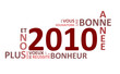 Souhait de bonne année 2010 avec des mots imbriqués