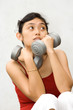 young woman lazy to workout