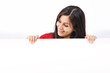 Woman with behind poster ad
