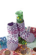 Kindersocken und Euro Geldscheine