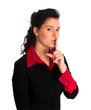 lady finger on lips keep queit