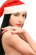 Isolated smiling young christmas woman Isolated smiling young christmas woman