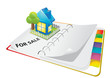 blue house for sale and jotter