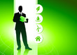 Business man on green environment background Business man on green environment background