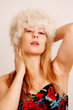 Beautiful girl in fur hat
