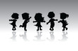 silhouettes children