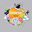 Sticker for text with floral elements Sticker for text with floral elements