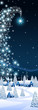 Blue Christmas vertical banner with a comet
