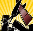Illustration of Scissors and film Illustration of Scissors and film