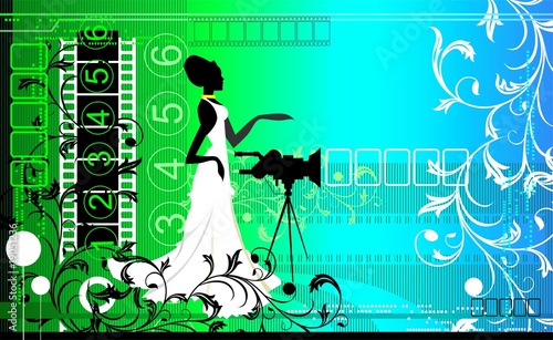 Illustration: Illustration of film shooting with background Illustration of film shooting with background