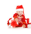 Photo: santa helper baby with christmas gifts santa helper baby with christmas gifts