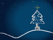 Gezeichneter Christbaum blau