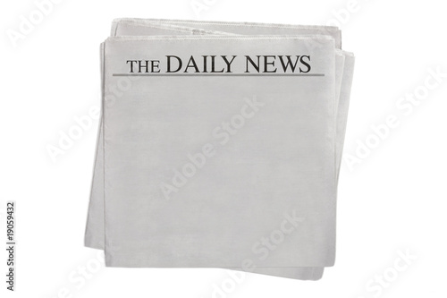 Photo: blank newspaper The Daily News (clipping path included) blank newspaper The Daily News (clipping path included)