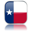 Texan State Square Flag Button (Texas - USA - Vector Reflection)