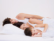 Sleeping family with the little son