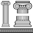 Ionic Columns with Greek Key Pattern