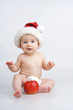 Child with apple.