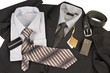 Man's jacket, shirt, tie.