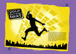 jumping man grunge vector jumping man grunge vector