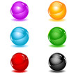 A set of colored glossy web buttons. Vector