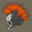vector illustration with punk skull vector illustration with punk skull
