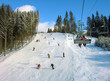 Ski track in Carpathian mountains Ski track in Carpathian mountains