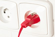 Steckdose mit Erdungsstift und Eurostecker