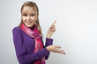 Young attractive girl, presentation