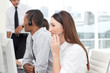 Happy Business team with headset on