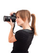 Pretty girl with photo camera