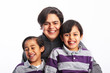 Father son family portrait isolated