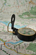 Compass on the detailed map
