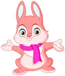 Cute bunny with a scarf
