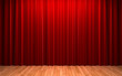 Red velvet curtain opening scene