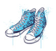 Hand-drawn colored sneakers