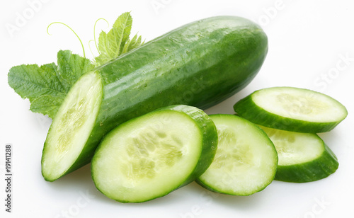 Photo: Cucumber on a white background Cucumber on a white background